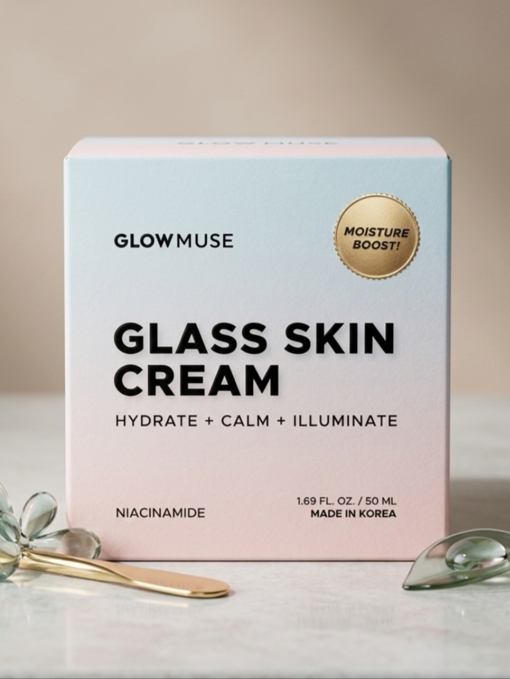 Glow Muse Glass Skin Cream - Brightening Moisturizing Cream with Niacinamide.